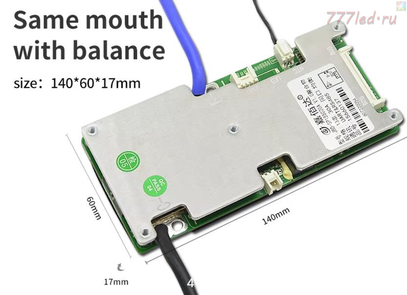 JBD BMS 13S 20A с Bluetooth, балансировкой и UART